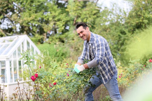 Safe tree surgery work near residential gardens